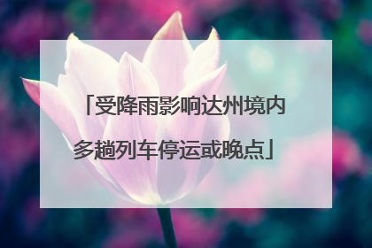 受降雨影响达州境内多趟列车停运或晚点