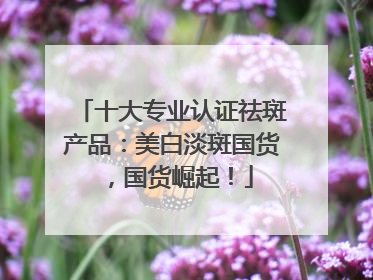 十大专业认证祛斑产品：美白淡斑国货，国货崛起！