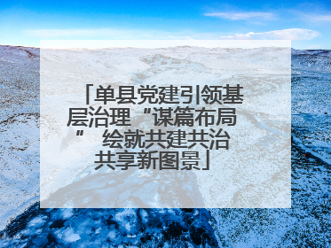 单县党建引领基层治理“谋篇布局” 绘就共建共治共享新图景