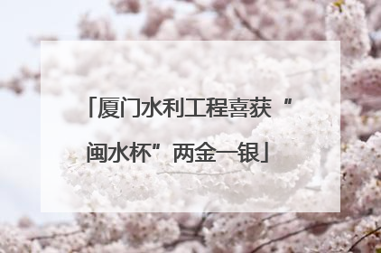 厦门水利工程喜获“闽水杯”两金一银