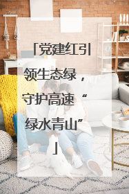 党建红引领生态绿，守护高速“绿水青山”