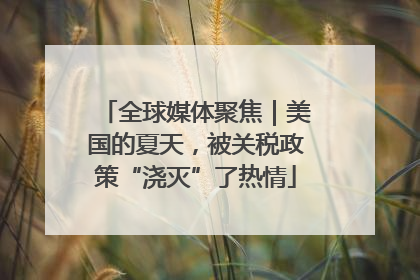 全球媒体聚焦｜美国的夏天，被关税政策“浇灭”了热情