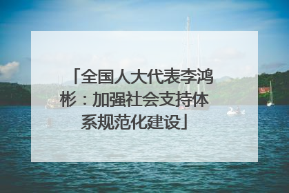 全国人大代表李鸿彬：加强社会支持体系规范化建设
