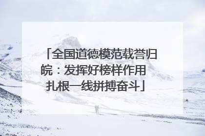 全国道德模范载誉归皖：发挥好榜样作用 扎根一线拼搏奋斗