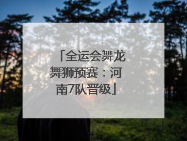 全运会舞龙舞狮预赛：河南7队晋级