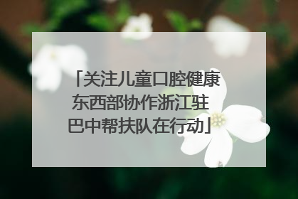关注儿童口腔健康 东西部协作浙江驻巴中帮扶队在行动