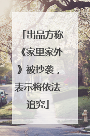 出品方称《家里家外》被抄袭，表示将依法追究