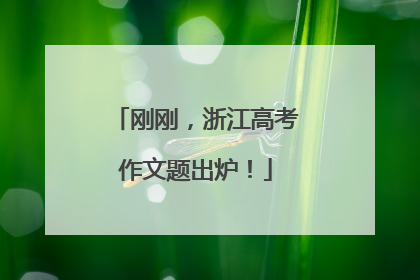 刚刚，浙江高考作文题出炉！