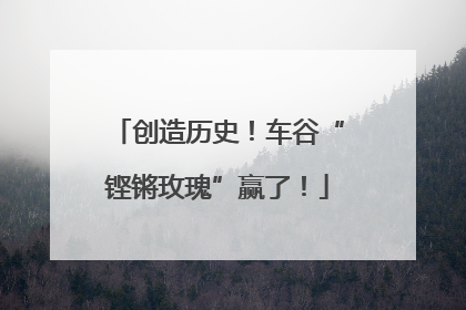 创造历史！车谷“铿锵玫瑰”赢了！