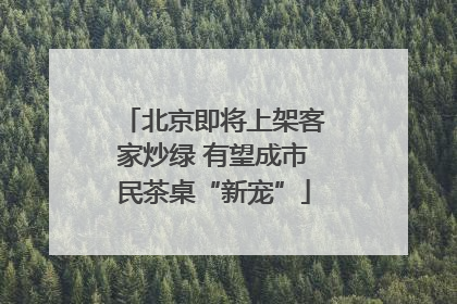 北京即将上架客家炒绿 有望成市民茶桌“新宠”