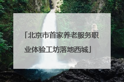 北京市首家养老服务职业体验工坊落地西城