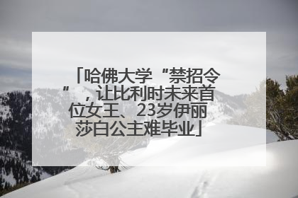 哈佛大学“禁招令”，让比利时未来首位女王、23岁伊丽莎白公主难毕业
