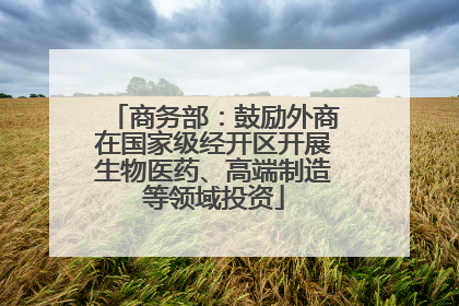 商务部：鼓励外商在国家级经开区开展生物医药、高端制造等领域投资
