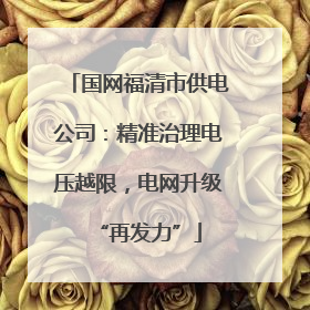 国网福清市供电公司：精准治理电压越限，电网升级“再发力”