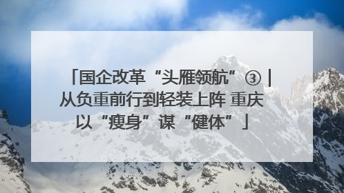 国企改革“头雁领航”③｜从负重前行到轻装上阵 重庆以“瘦身”谋“健体”