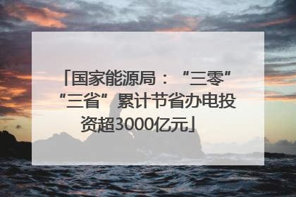 国家能源局：“三零”“三省”累计节省办电投资超3000亿元
