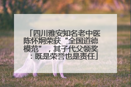 四川雅安知名老中医陈怀炯荣获“全国道德模范”，其子代父领奖：既是荣誉也是责任