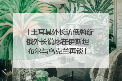 土耳其外长访俄斡旋 俄外长说愿在伊斯坦布尔与乌克兰再谈
