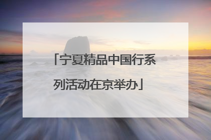 宁夏精品中国行系列活动在京举办
