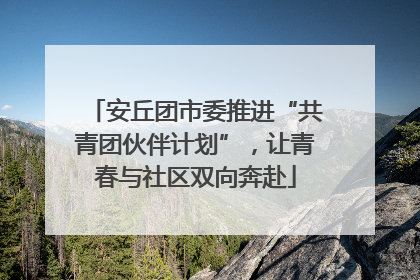 安丘团市委推进“共青团伙伴计划”，让青春与社区双向奔赴
