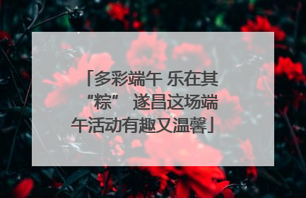 多彩端午 乐在其“粽” 遂昌这场端午活动有趣又温馨