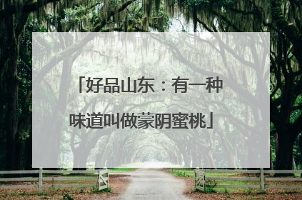 好品山东：有一种味道叫做蒙阴蜜桃