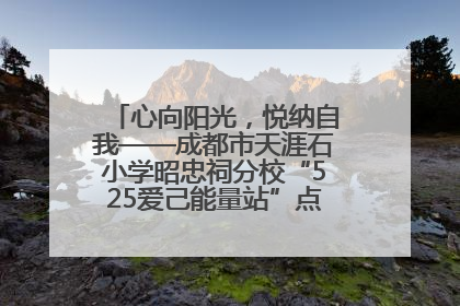 心向阳光，悦纳自我——成都市天涯石小学昭忠祠分校“525爱己能量站”点亮孩子心灵之旅