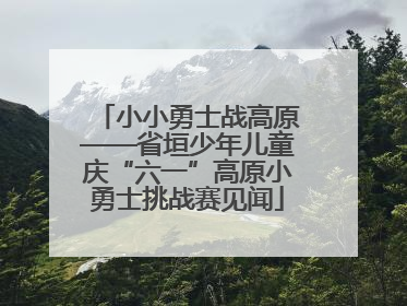 小小勇士战高原——省垣少年儿童庆“六一”高原小勇士挑战赛见闻