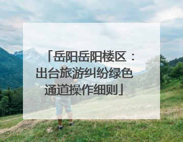 岳阳岳阳楼区：出台旅游纠纷绿色通道操作细则