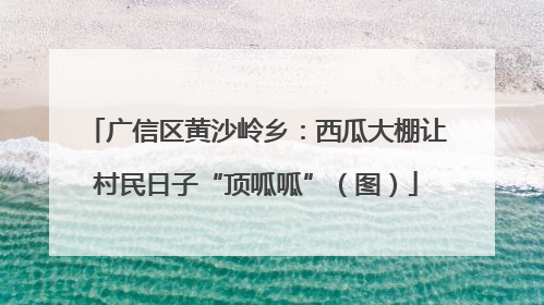 广信区黄沙岭乡：西瓜大棚让村民日子“顶呱呱”（图）