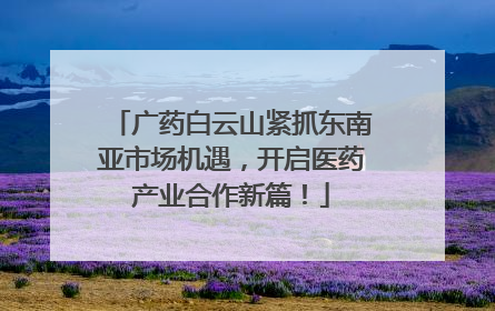 广药白云山紧抓东南亚市场机遇，开启医药产业合作新篇！