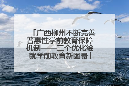 广西柳州不断完善普惠性学前教育保障机制——三个优化绘就学前教育新图景