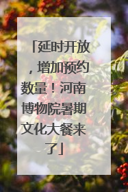 延时开放，增加预约数量！河南博物院暑期文化大餐来了