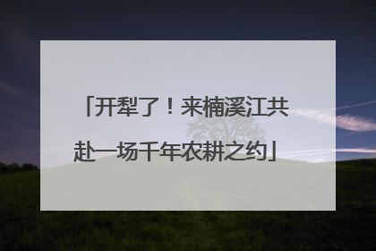 开犁了！来楠溪江共赴一场千年农耕之约