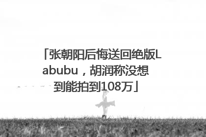 张朝阳后悔送回绝版Labubu，胡润称没想到能拍到108万