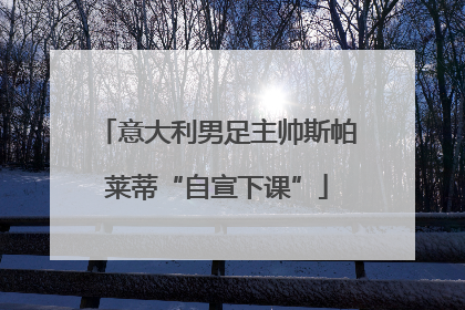 意大利男足主帅斯帕莱蒂“自宣下课”