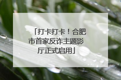 打卡打卡！合肥市首家反诈主题影厅正式启用