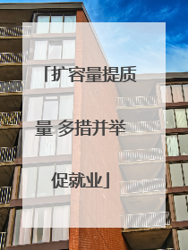 扩容量提质量 多措并举促就业