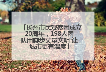 扬州市民观察团成立20周年，198人团队用脚步丈量文明 让城市更有温度