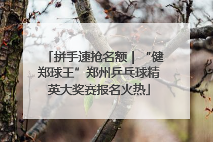 拼手速抢名额｜“健郑球王”郑州乒乓球精英大奖赛报名火热