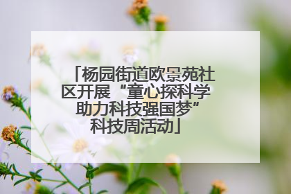 杨园街道欧景苑社区开展“童心探科学 助力科技强国梦”科技周活动