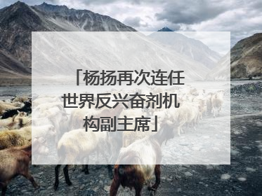 杨扬再次连任世界反兴奋剂机构副主席