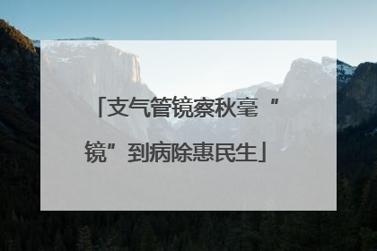 支气管镜察秋毫“镜”到病除惠民生