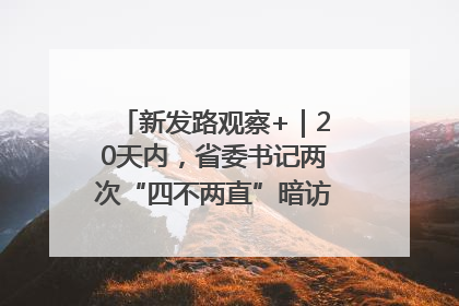 新发路观察+｜20天内，省委书记两次“四不两直”暗访，有何深意？