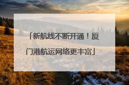 新航线不断开通！厦门港航运网络更丰富
