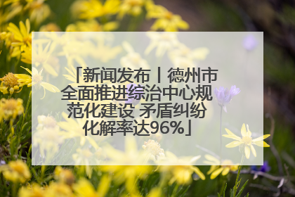 新闻发布丨德州市全面推进综治中心规范化建设 矛盾纠纷化解率达96%