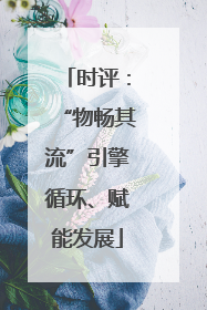 时评：“物畅其流”引擎循环、赋能发展