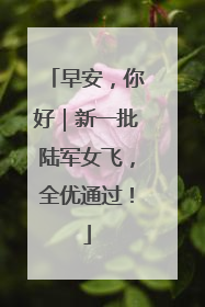 早安，你好｜新一批陆军女飞，全优通过！