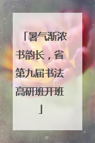 暑气渐浓书韵长，省第九届书法高研班开班