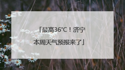 最高36℃！济宁本周天气预报来了